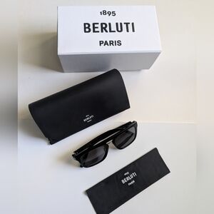 NWT Berluti Sun Magnetic Acetate Black Sunglasses